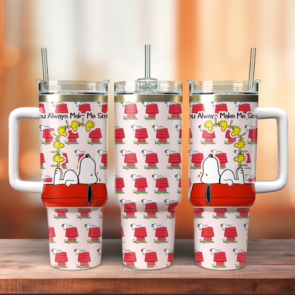 Snoopy Cartoon Custom Stanley Cup 40 oz 30 oz Tumbler With Handle