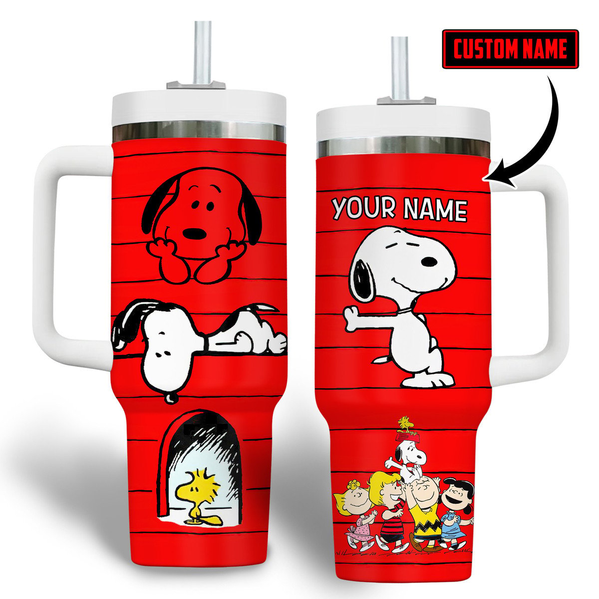 Snoopy Cartoon Custom Stanley Cup 40 oz 30 oz Tumbler With Handle