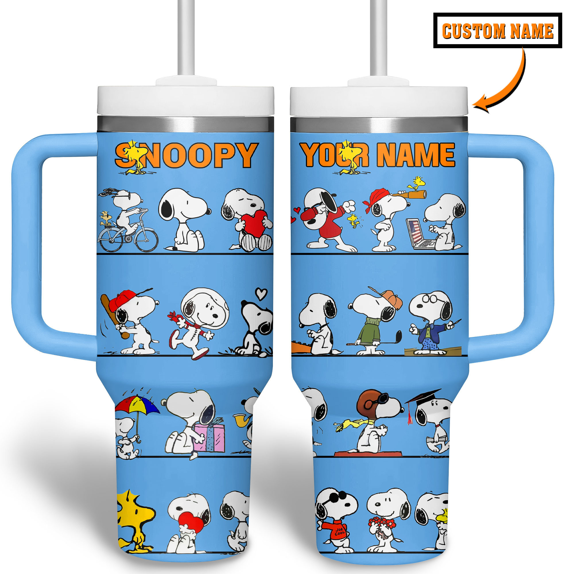 Snoopy Cartoon Custom Stanley Cup 40 oz 30 oz Tumbler With Handle