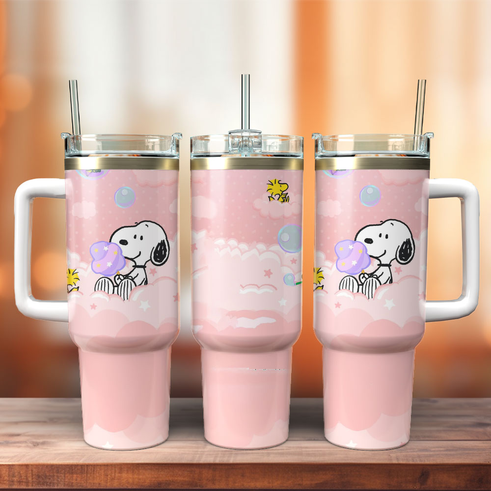 Snoopy Cartoon Custom Stanley Cup 40 oz 30 oz Tumbler With Handle