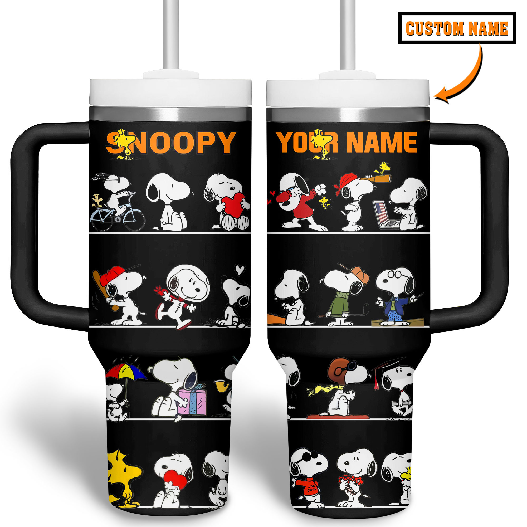 Snoopy Cartoon Custom Stanley Cup 40 oz 30 oz Tumbler With Handle