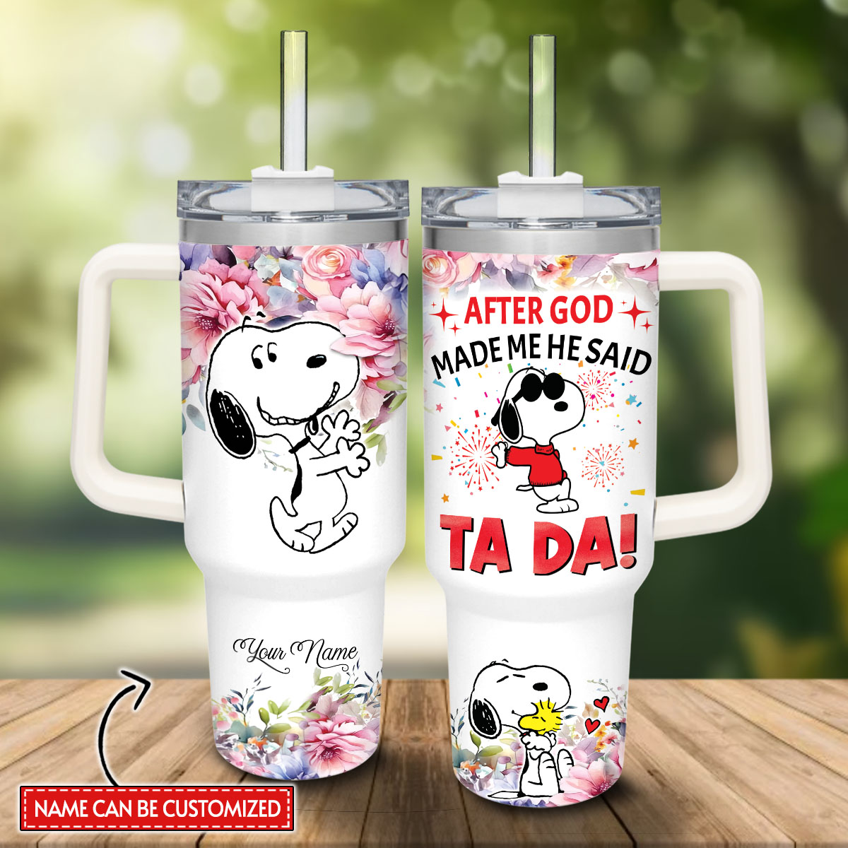 Snoopy Peanuts Cartoon Custom Stanley Cup 40 oz 30 oz Tumbler With Handle