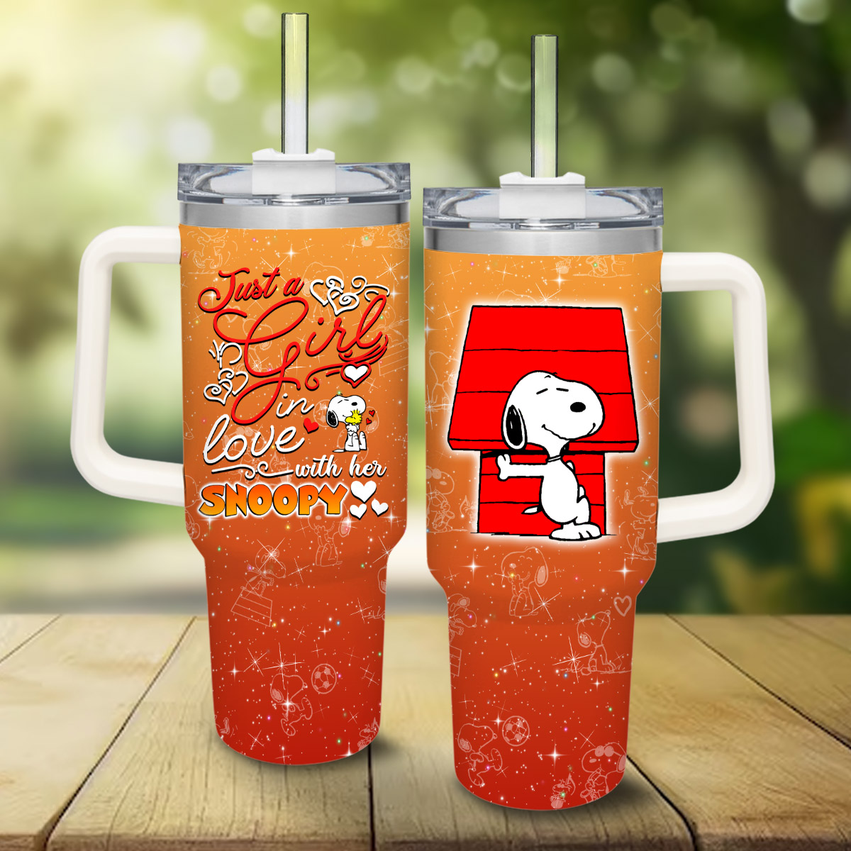 Snoopy Peanuts Cartoon Custom Stanley Cup 40 oz 30 oz Tumbler With Handle