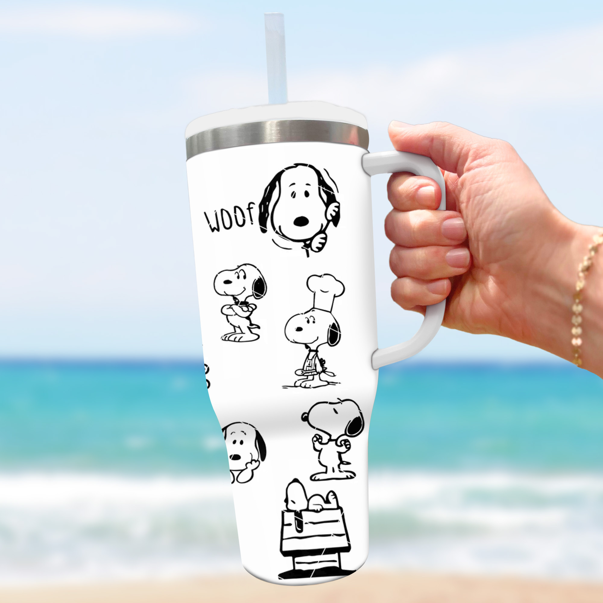 Snoopy Peanuts Snoopy Cartoon Custom Stanley Cup 40 oz 30 oz Tumbler With Handle