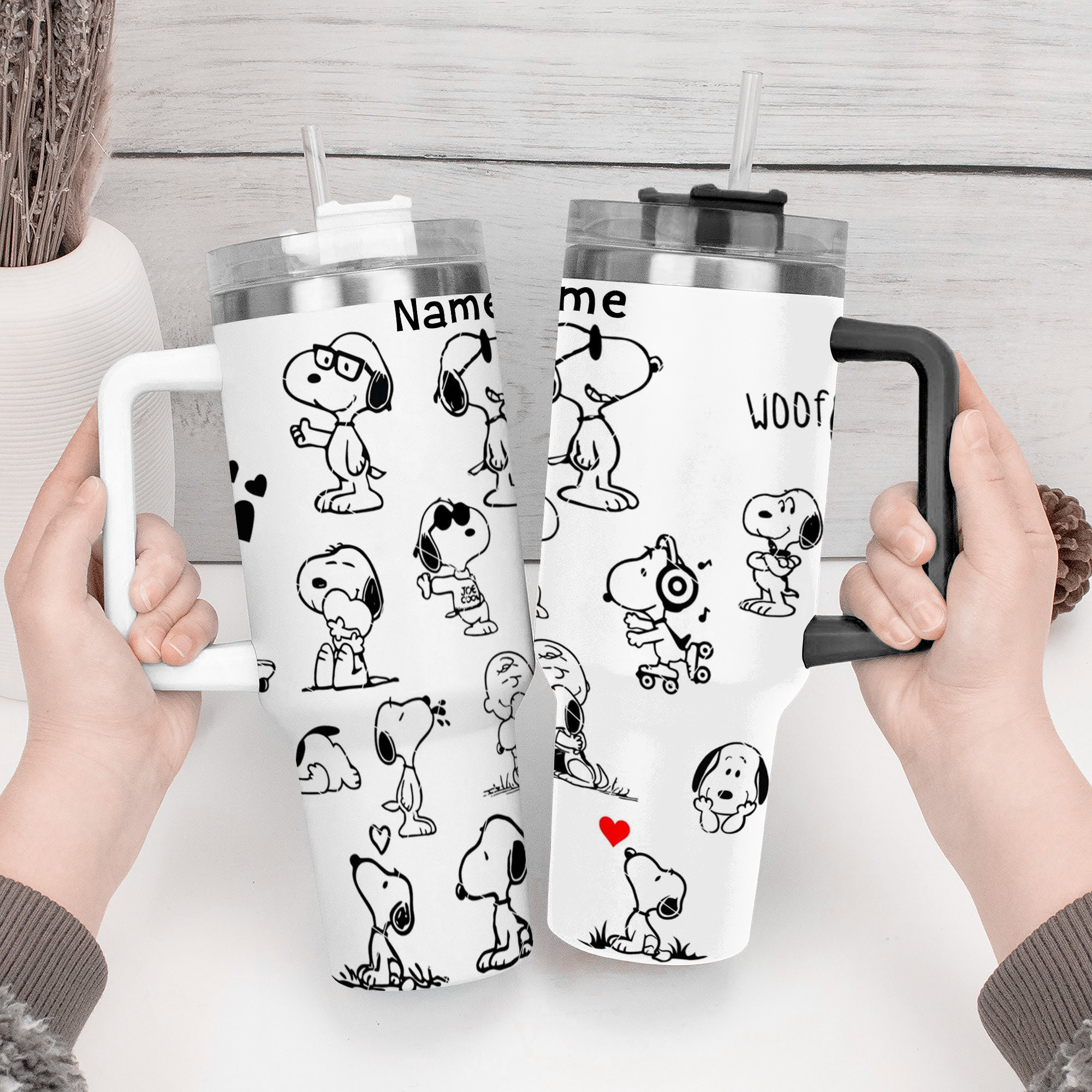 Snoopy Peanuts Snoopy Cartoon Custom Stanley Cup 40 oz 30 oz Tumbler With Handle
