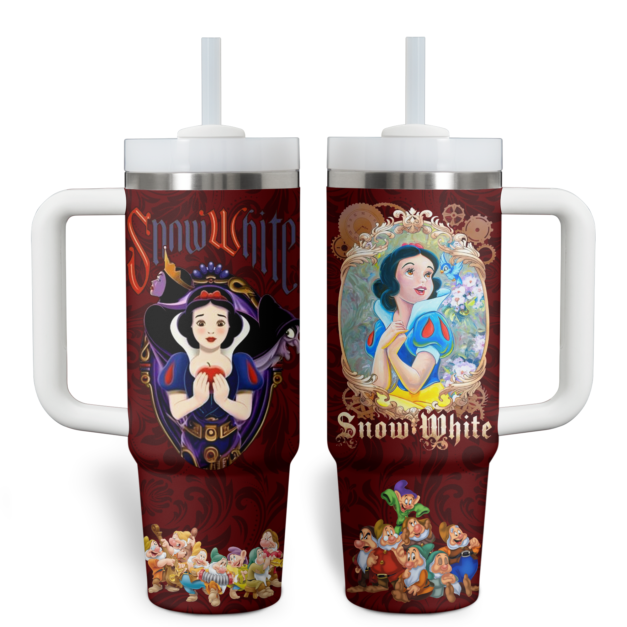 Snow White Disney Cartoon Custom Stanley Cup 40 oz 30 oz Tumbler With Handle