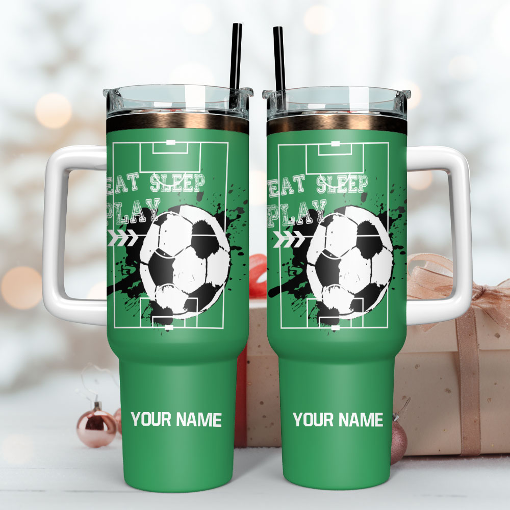 Soccer Ball Artwork Custom Stanley Cup 40 oz 30 oz Tumbler With Handle