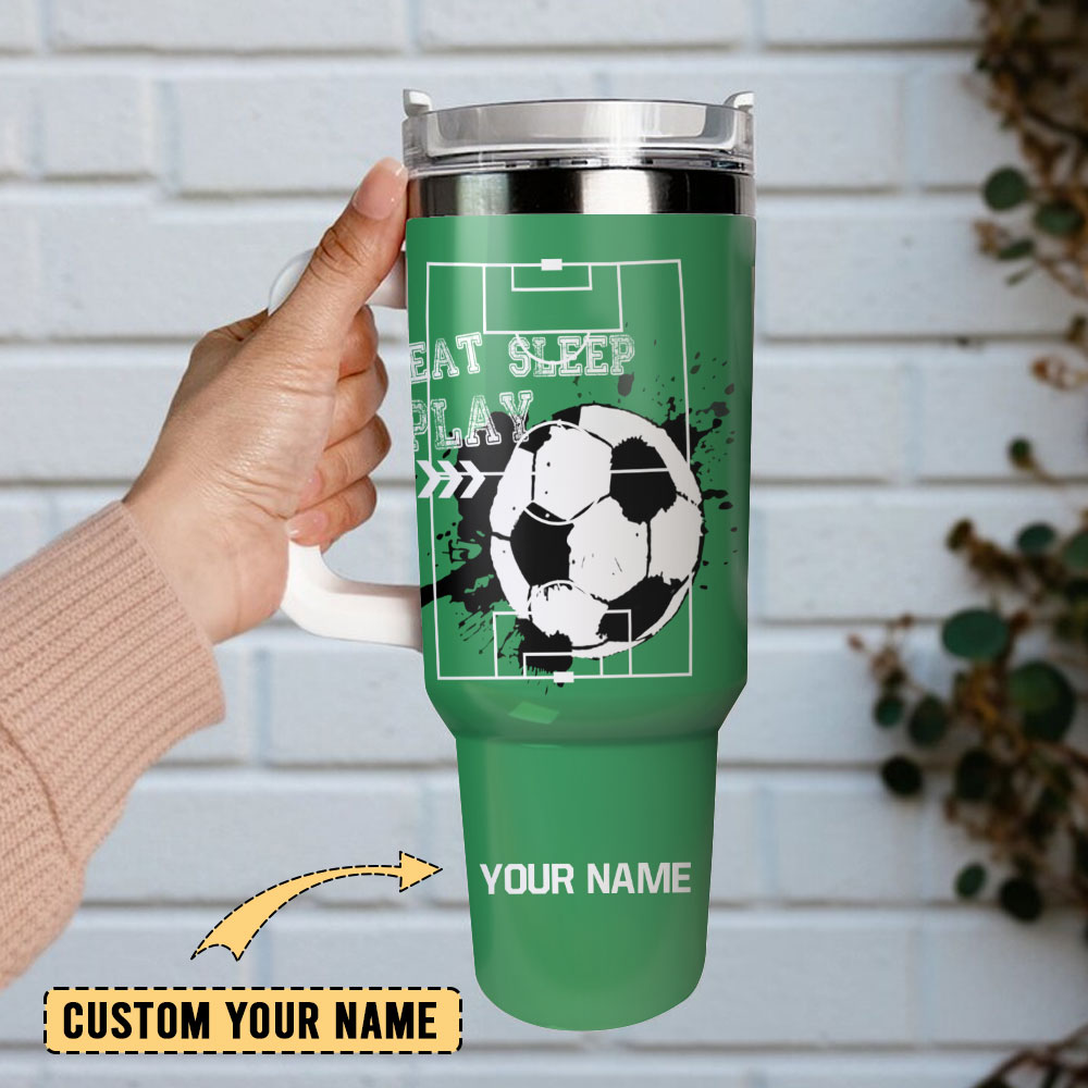 Soccer Ball Artwork Custom Stanley Cup 40 oz 30 oz Tumbler With Handle