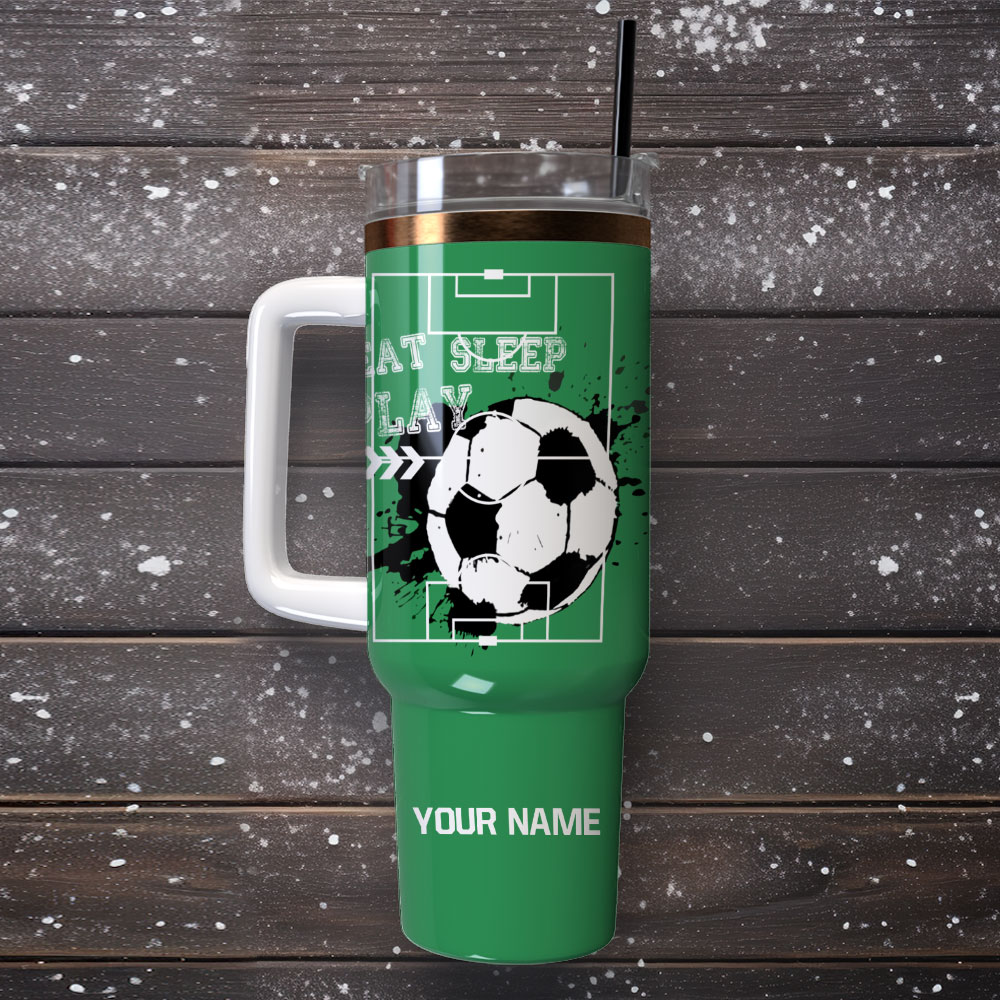 Soccer Ball Artwork Custom Stanley Cup 40 oz 30 oz Tumbler With Handle