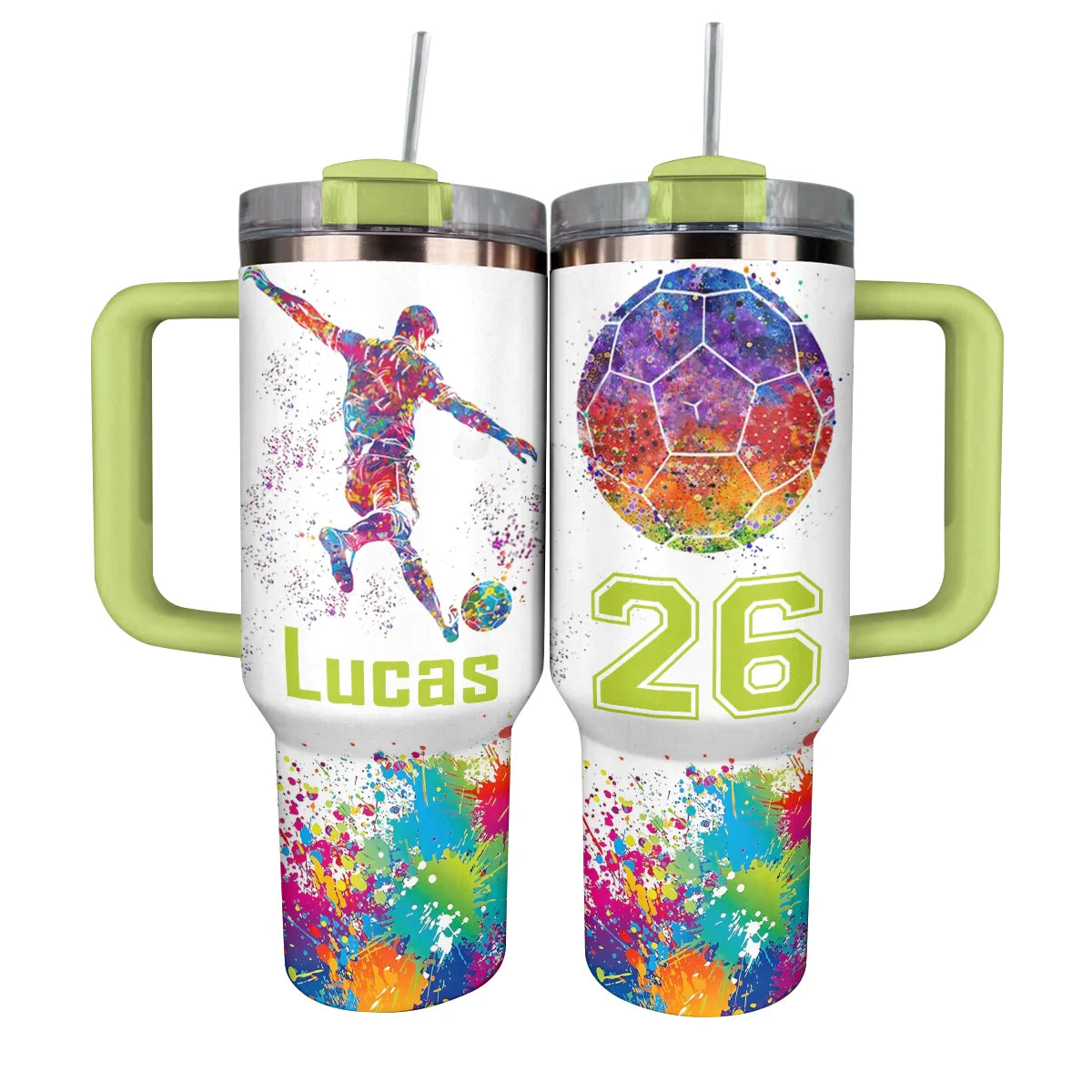 Soccer Custom Stanley Cup 40 oz 30 oz Tumbler With Handle