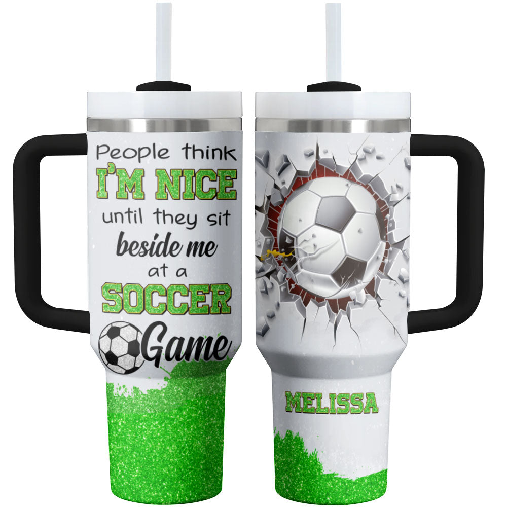 Soccer Custom Stanley Cup 40 oz 30 oz Tumbler With Handle