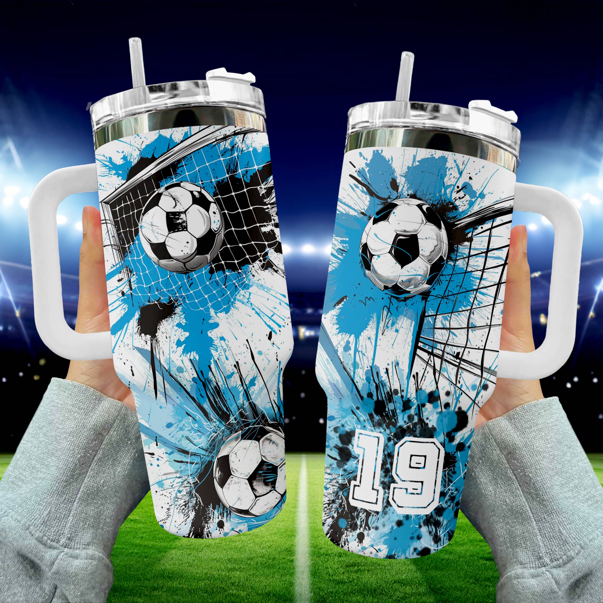 Soccer Custom Stanley Cup 40 oz 30 oz Tumbler With Handle