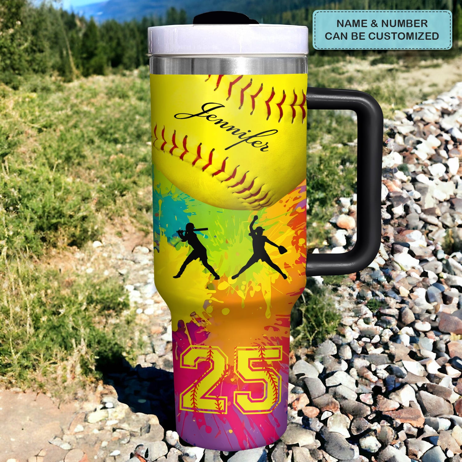Softball Custom Stanley Cup 40 oz 30 oz Tumbler With Handle