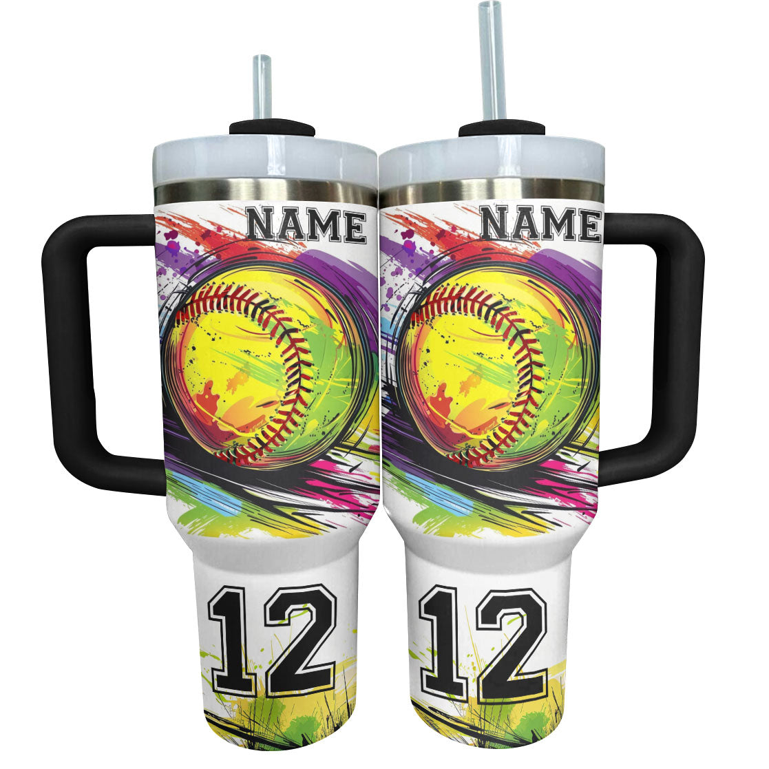Softball Custom Stanley Cup 40 oz 30 oz Tumbler With Handle