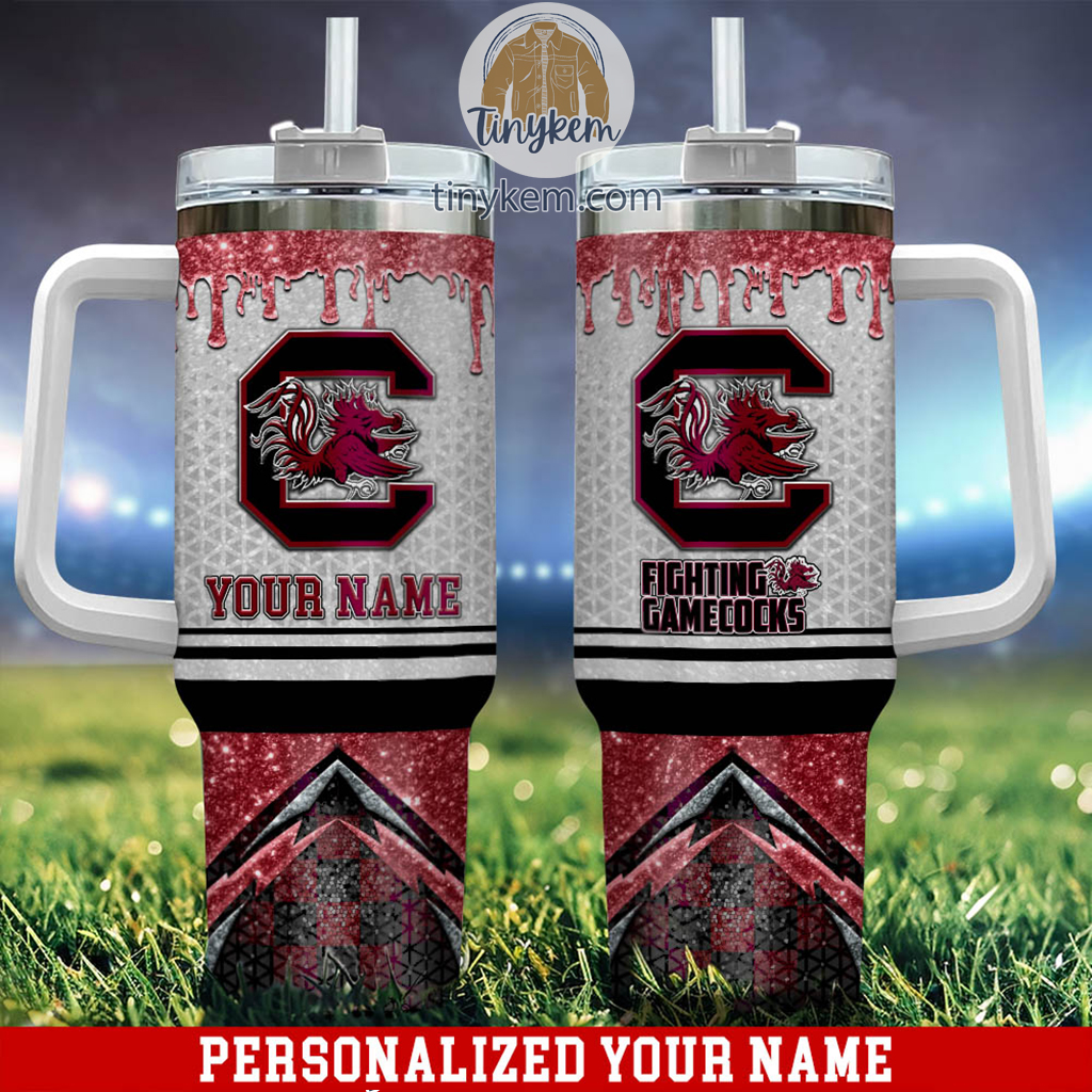 South Carolina Gamecocks Glitter NCAA Custom Stanley Cup 40 oz 30 oz Tumbler With Handle