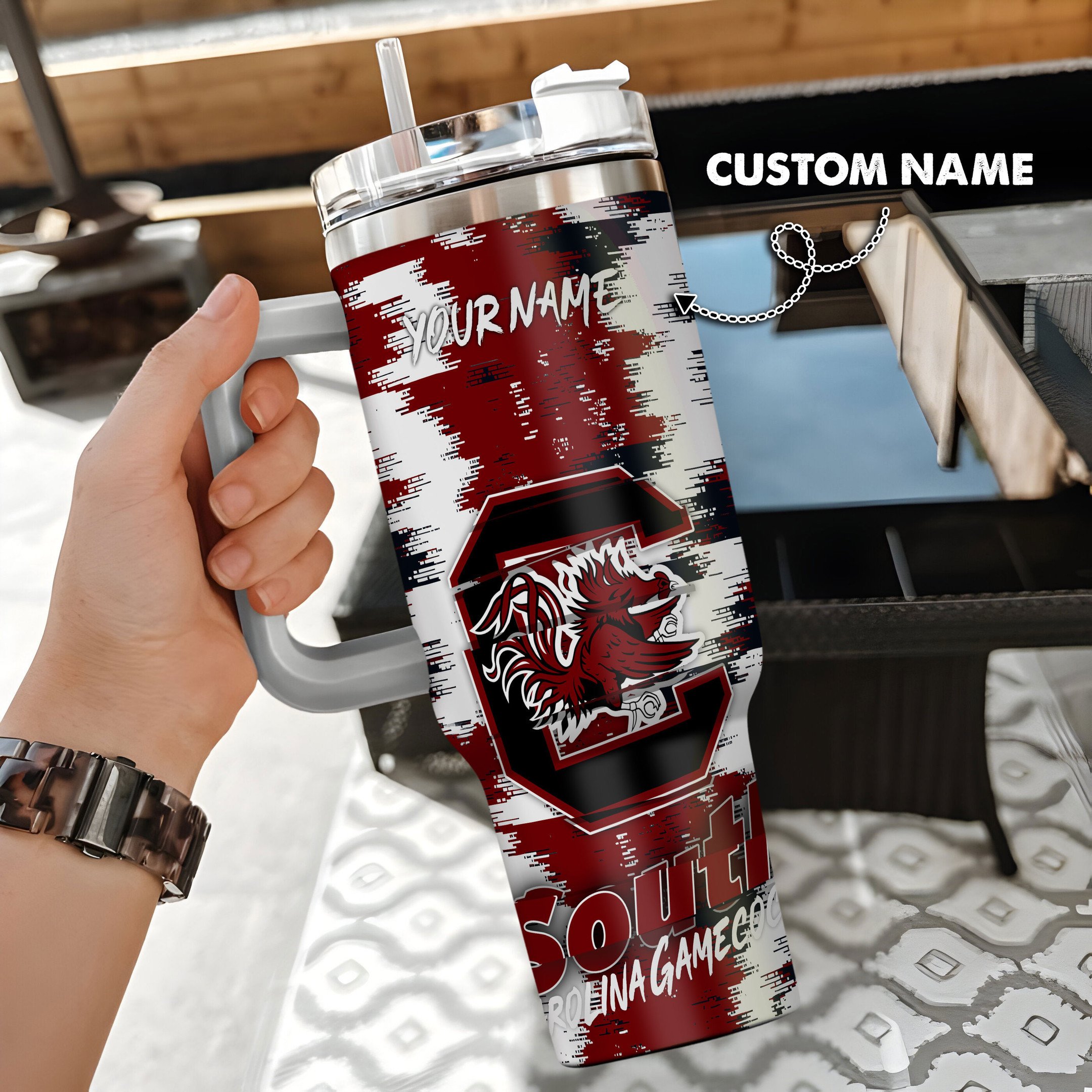 South Carolina Gamecocks NCAA Custom Stanley Cup 40 oz 30 oz Tumbler With Handle