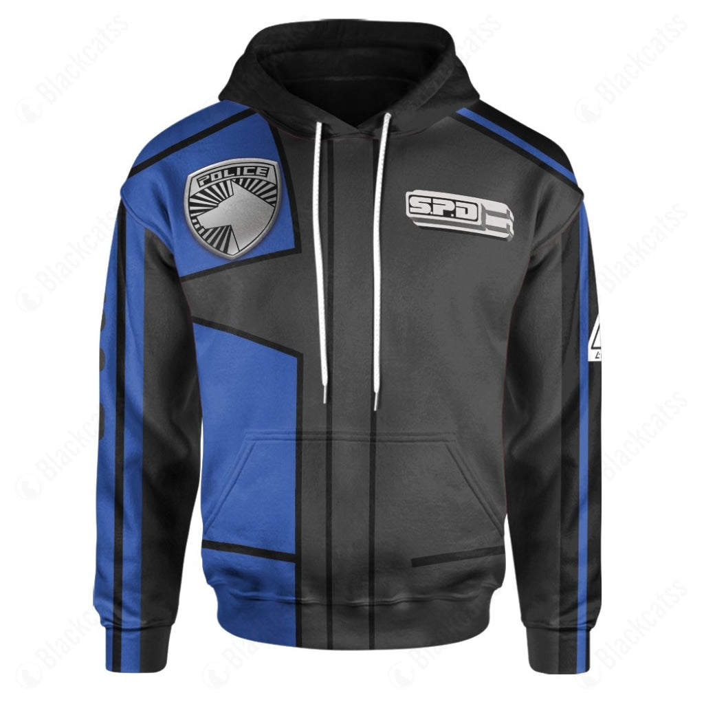 S.P.D Power Rangers Uniform Blue Ranger Costume Hoodie Sweatshirt T-Shirt Sweatpants Tracksuit - Stormmerch Exclusive