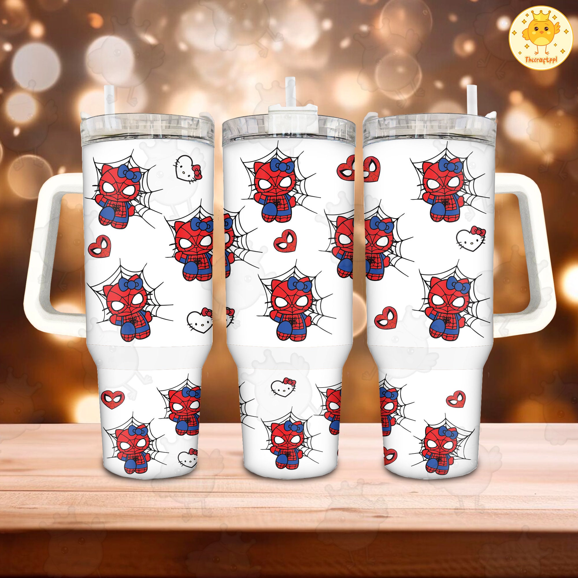 Spider Man Hello Kitty Sanrio Cartoon Custom Stanley Cup 40 oz 30 oz Tumbler With Handle