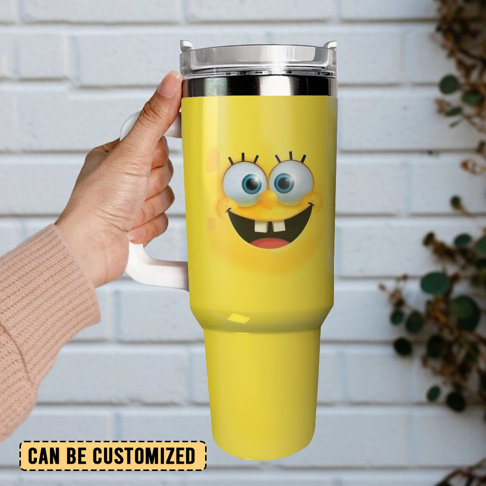 SpongeBob SquarePants Cartoon Custom Stanley Cup 40 oz 30 oz Tumbler With Handle