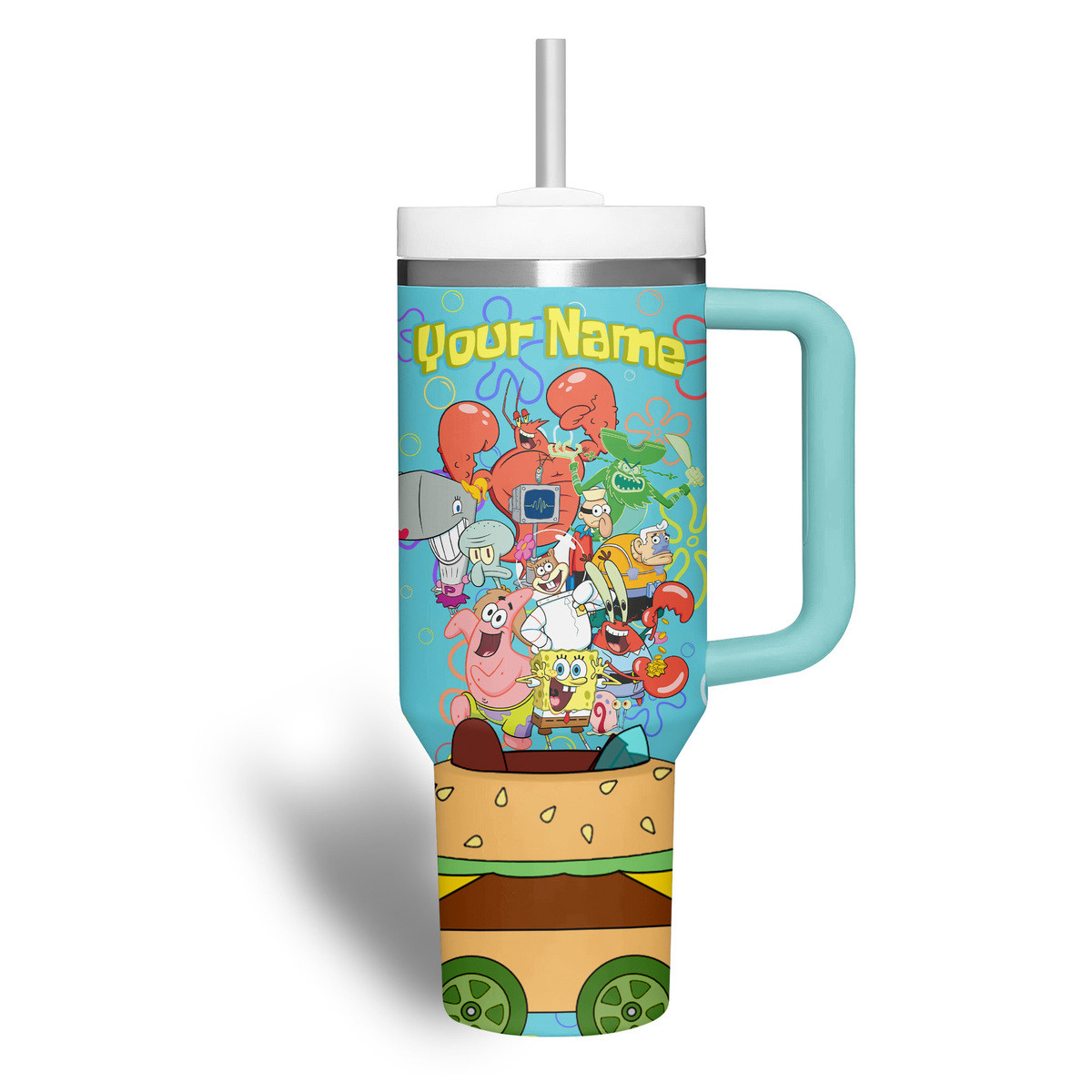 SpongeBob SquarePants Cartoon Custom Stanley Cup 40 oz 30 oz Tumbler With Handle