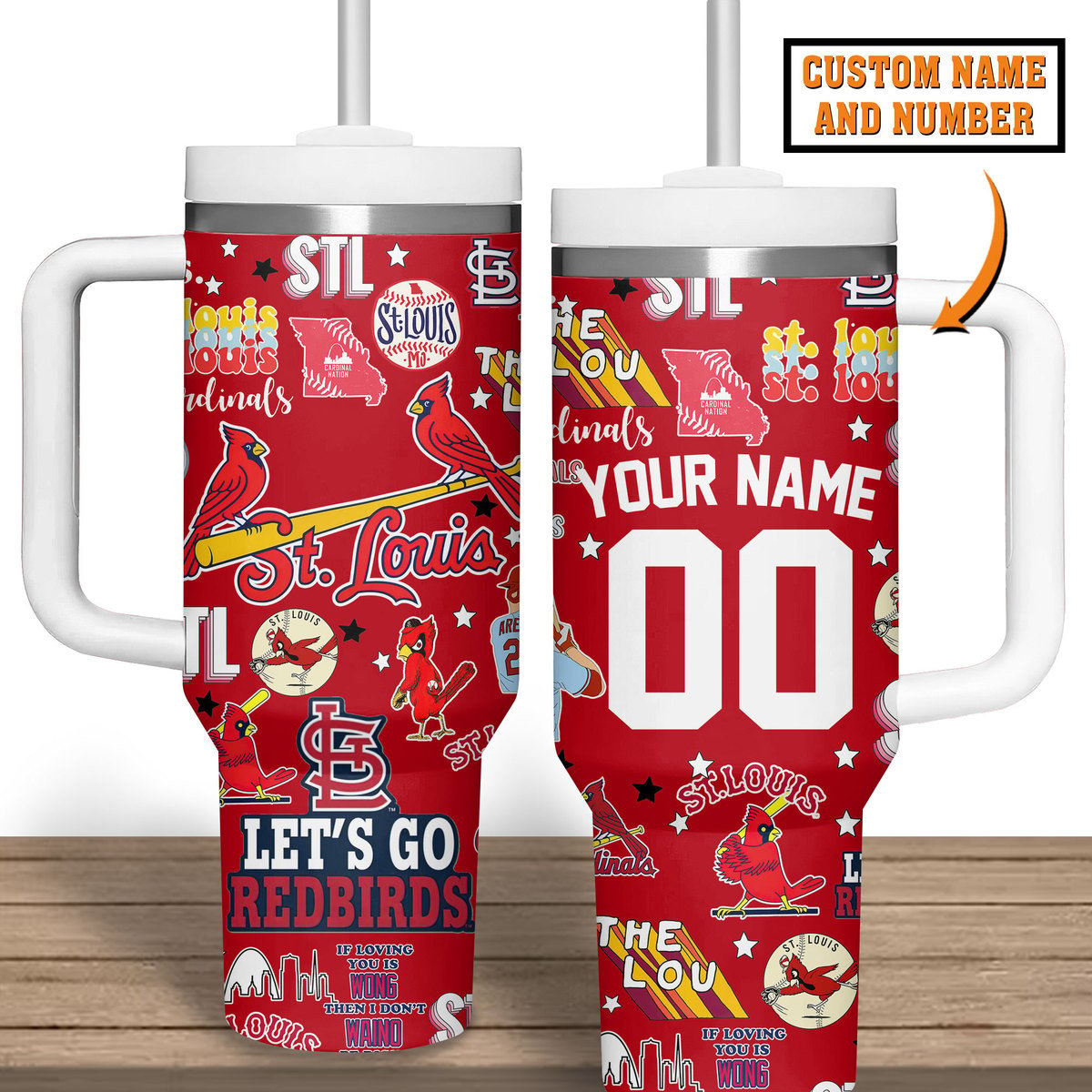 St. Louis Cardinals MLB Custom Stanley Cup 40 oz 30 oz Tumbler With Handle