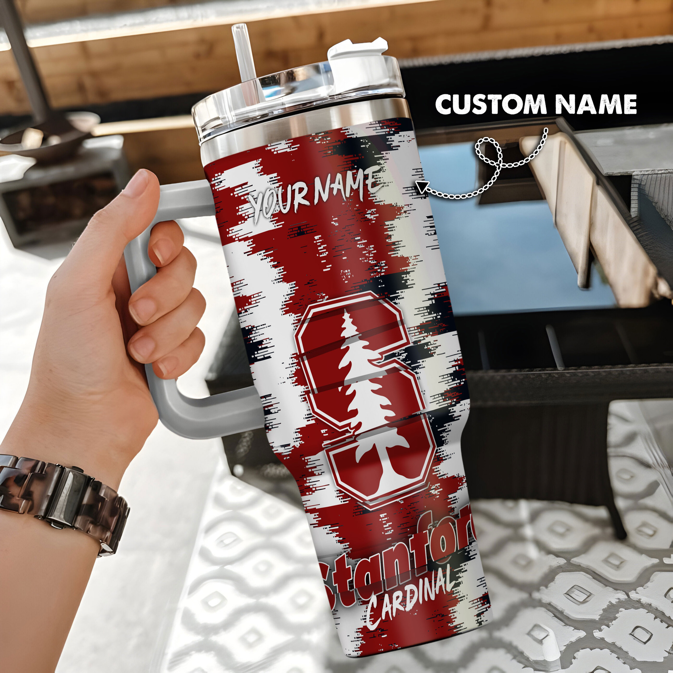 Stanford Cardinal NCAA Custom Stanley Cup 40 oz 30 oz Tumbler With Handle
