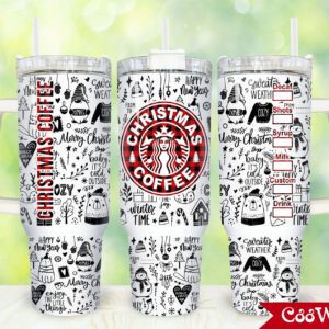 Starbucks Christmas Coffee Custom Stanley Cup 40 oz 30 oz Tumbler With Handle