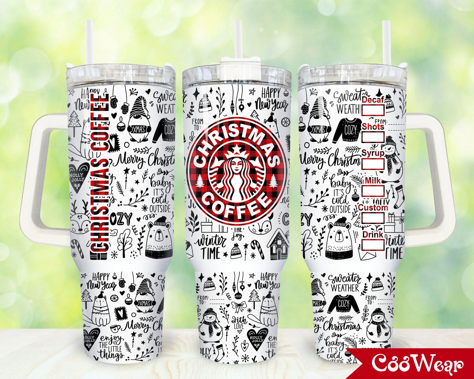 Starbucks Christmas Coffee Custom Stanley Cup 40 oz 30 oz Tumbler With Handle