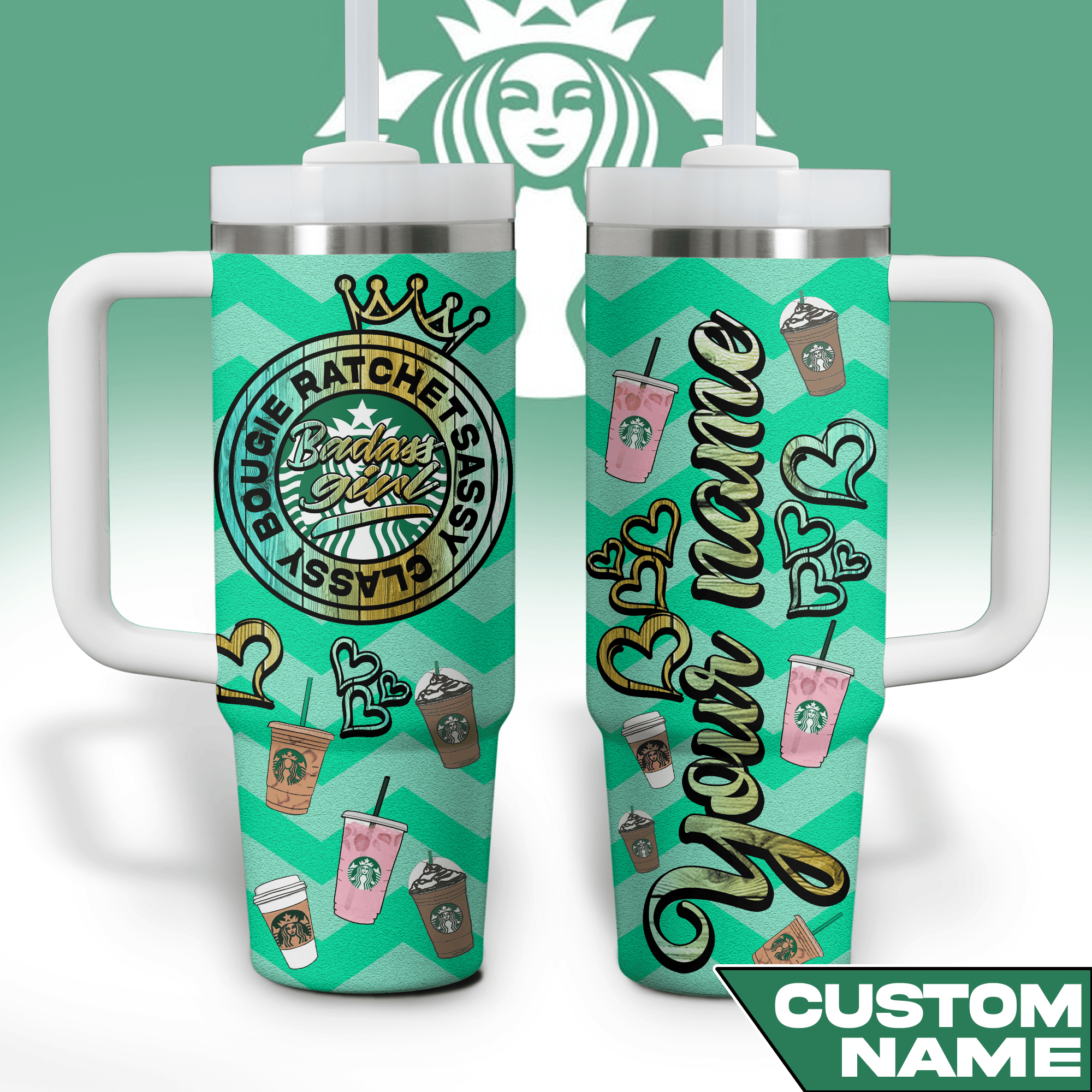 Starbucks Coffee Custom Stanley Cup 40 oz 30 oz Tumbler With Handle