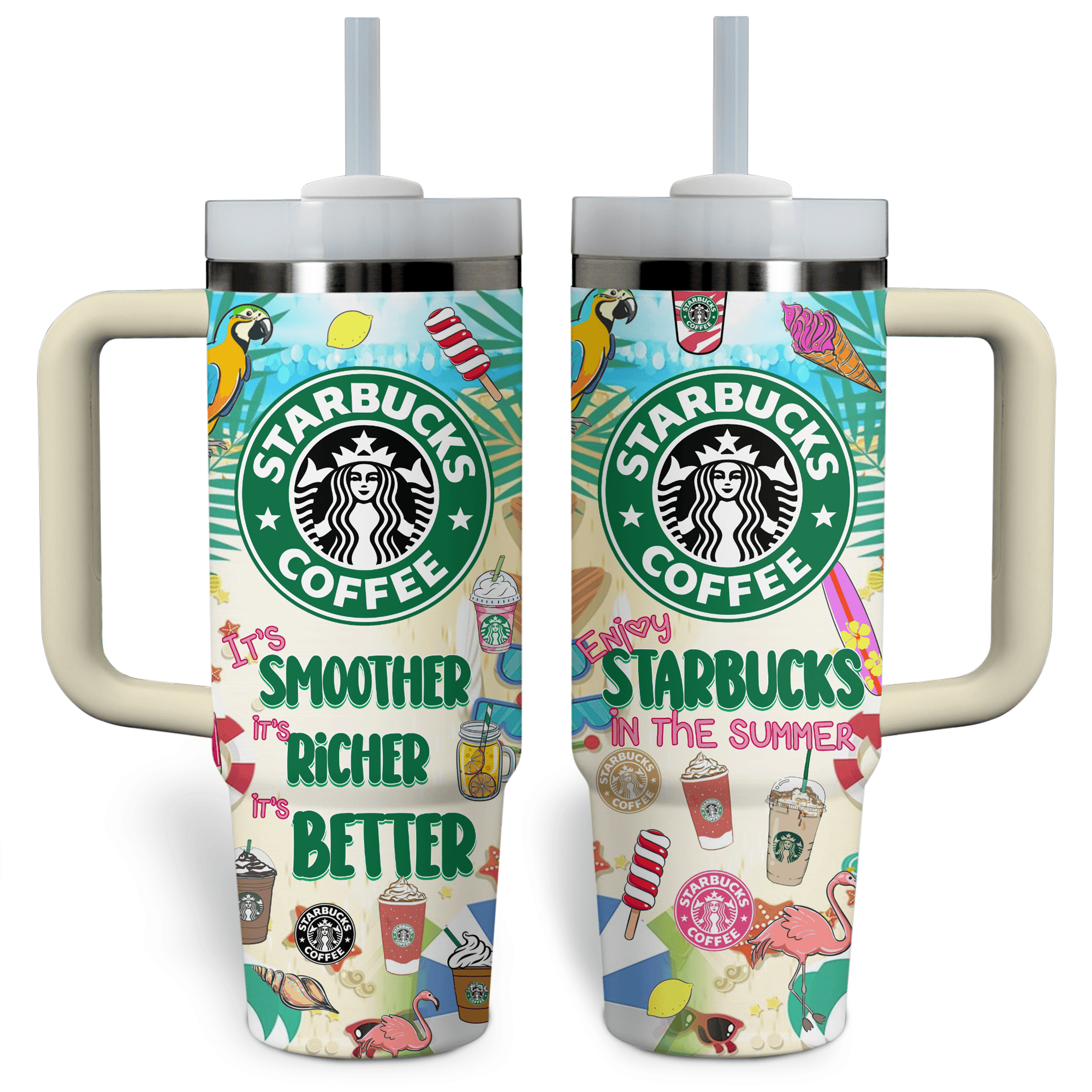 Starbucks Drinks Custom Stanley Cup 40 oz 30 oz Tumbler With Handle