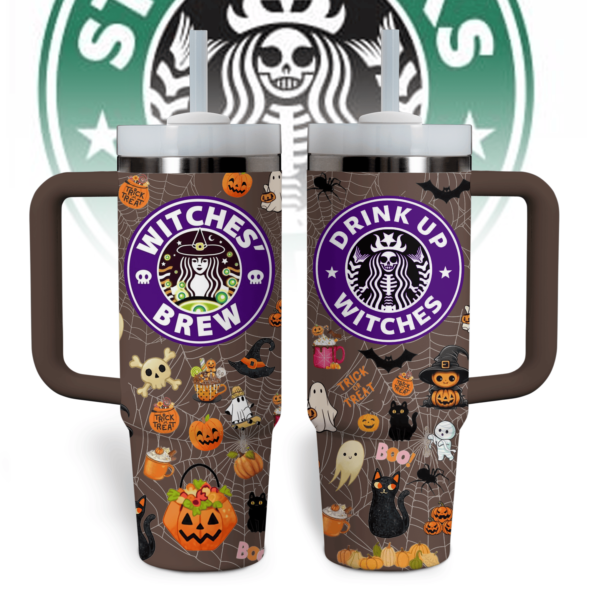 Starbucks Halloween Drinks Custom Stanley Cup 40 oz 30 oz Tumbler With Handle