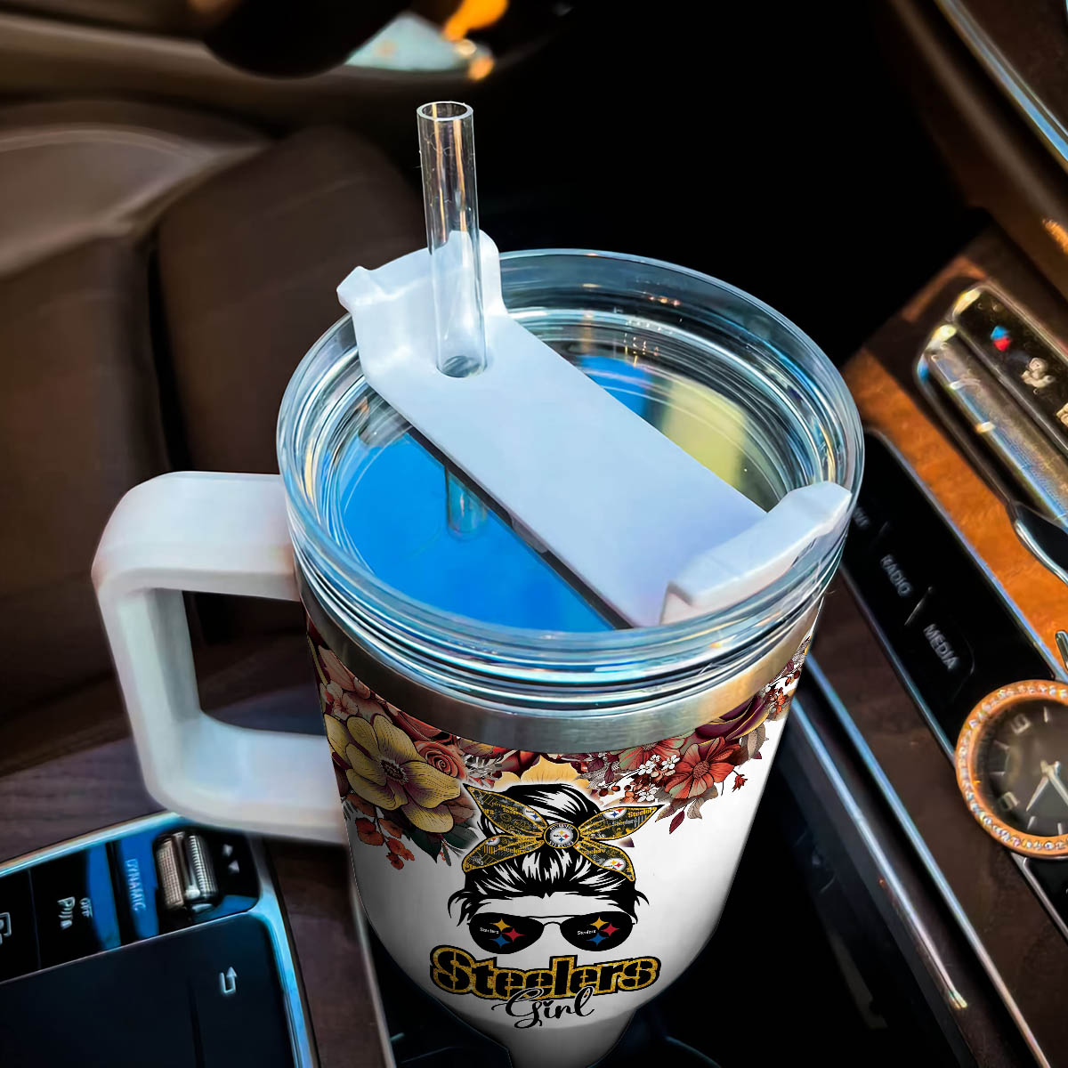 Steelers Cartoon Custom Stanley Cup 40 oz 30 oz Tumbler With Handle