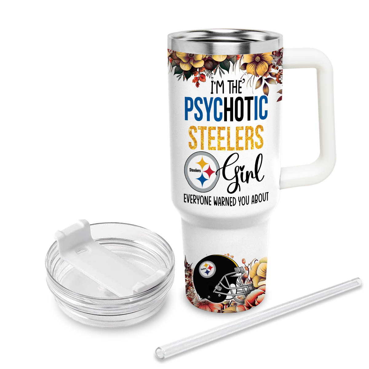 Steelers Cartoon Custom Stanley Cup 40 oz 30 oz Tumbler With Handle