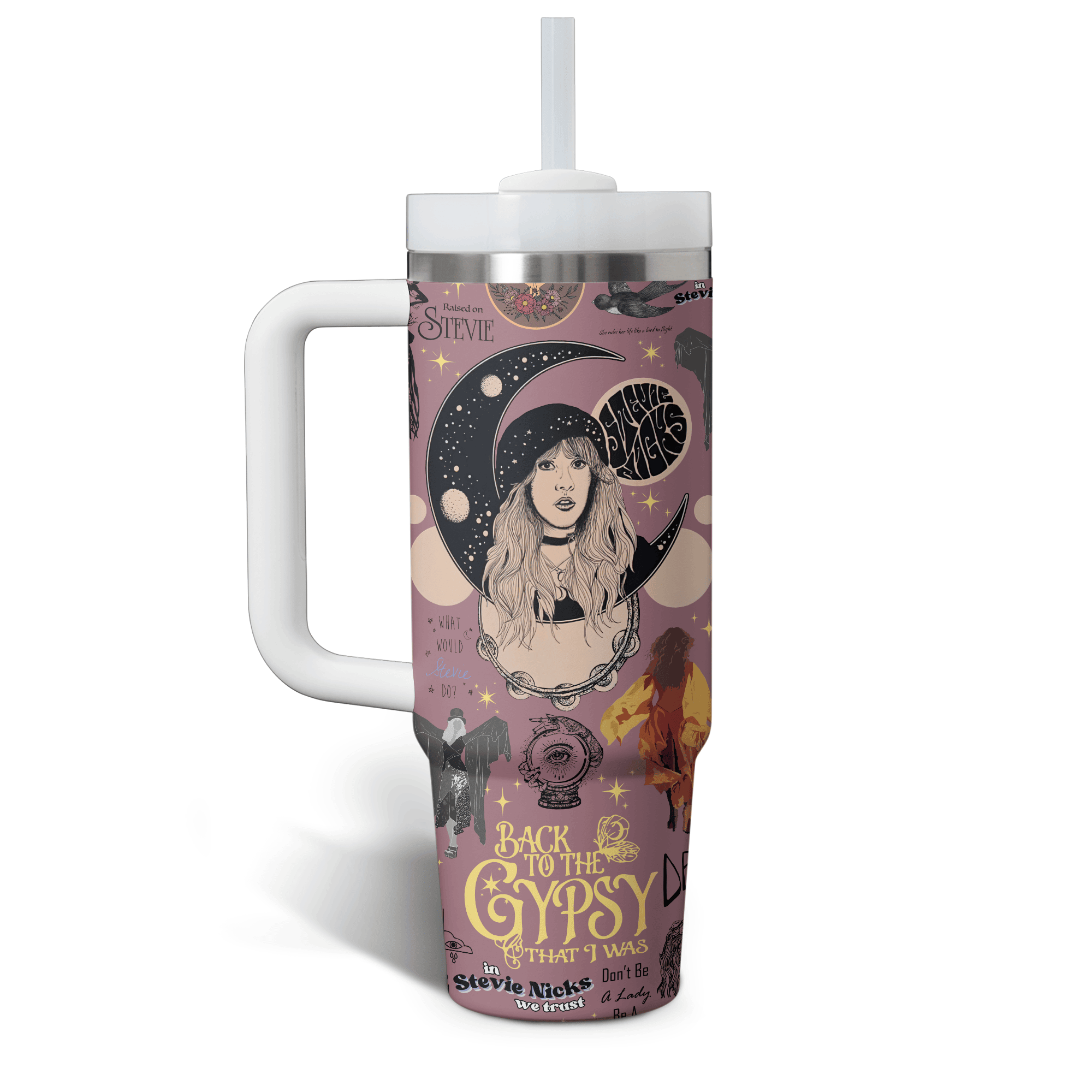 Stevie Nicks Music Custom Stanley Cup 40 oz 30 oz Tumbler With Handle