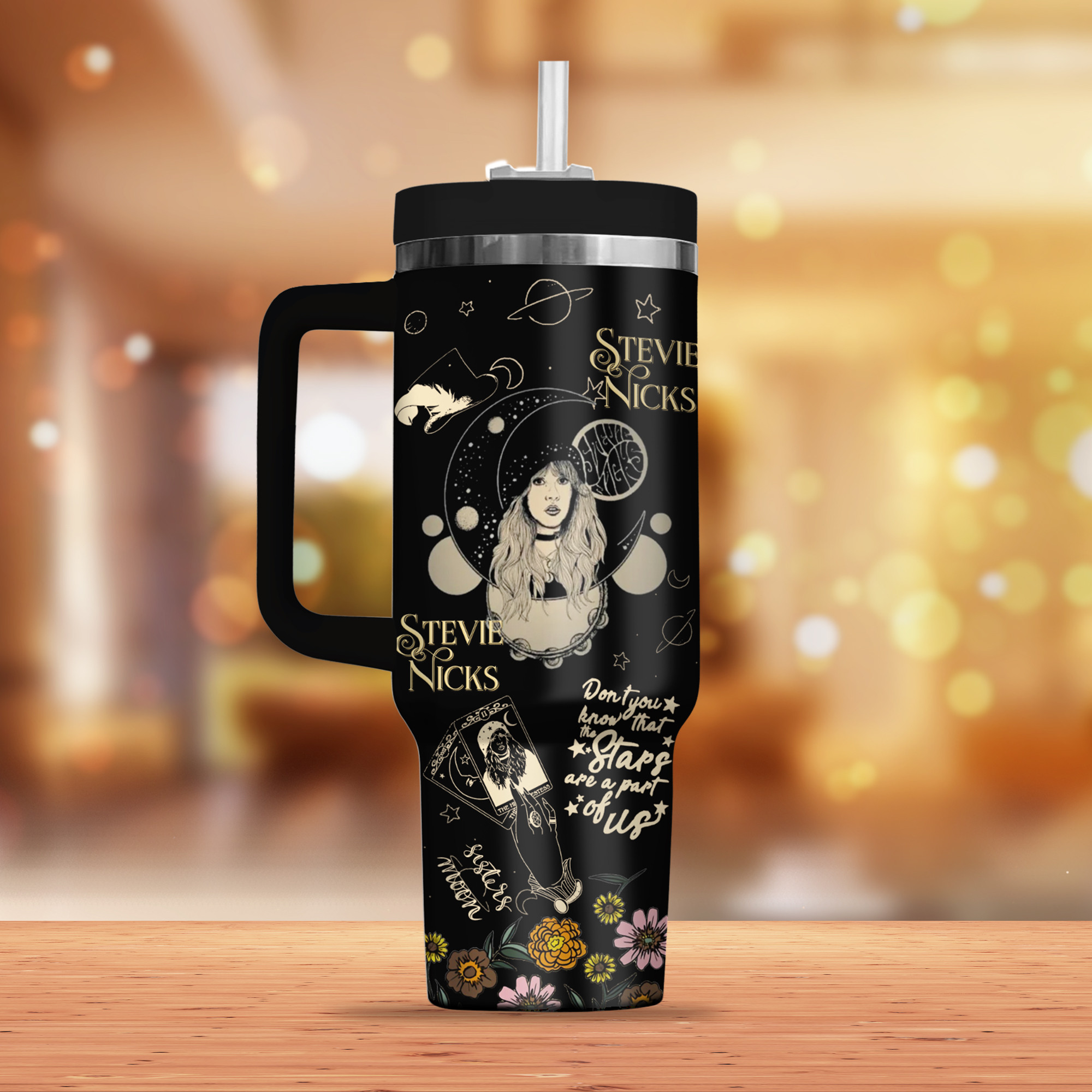 Stevie Nicks Music Custom Stanley Cup 40 oz 30 oz Tumbler With Handle