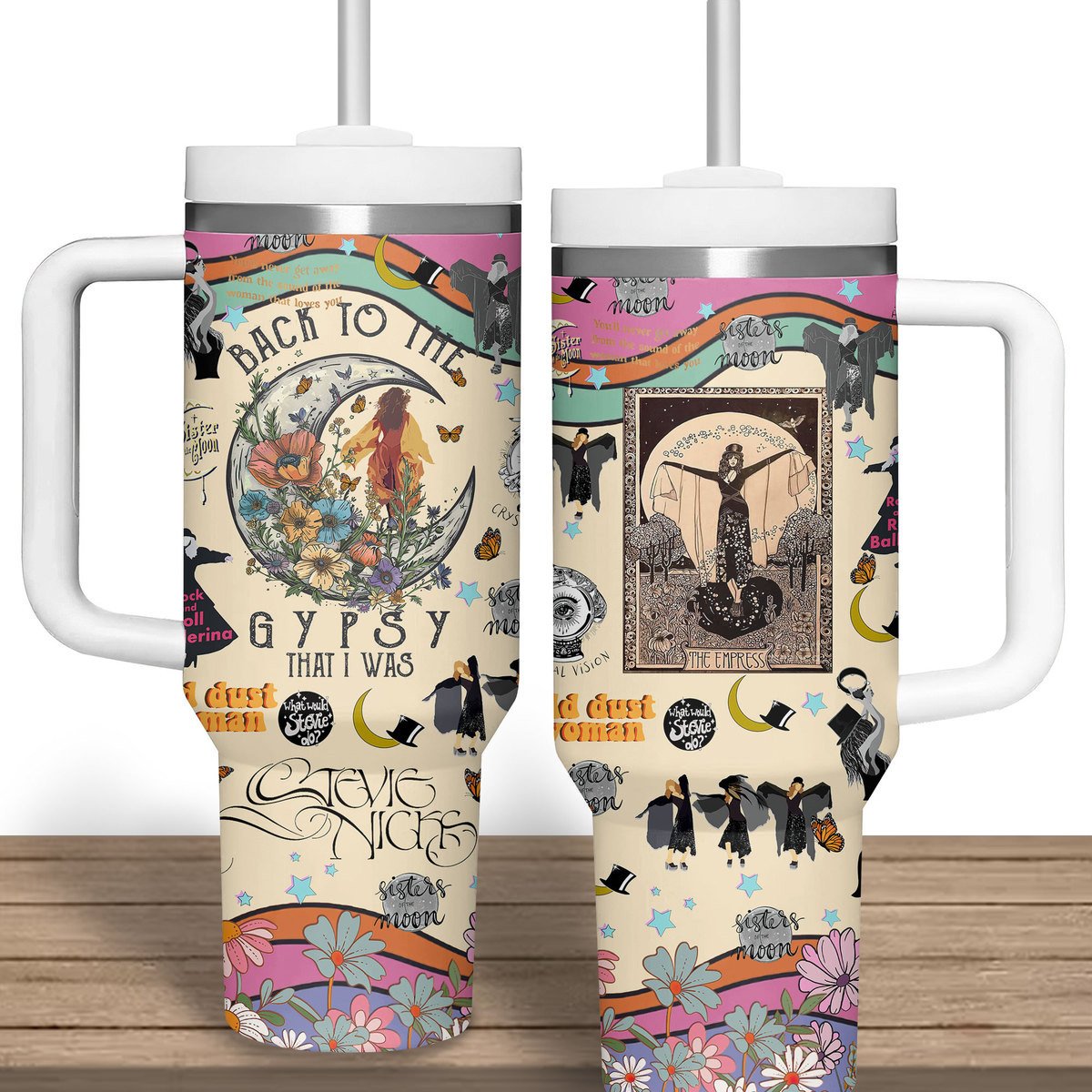Stevie Nicks Music Custom Stanley Cup 40 oz 30 oz Tumbler With Handle