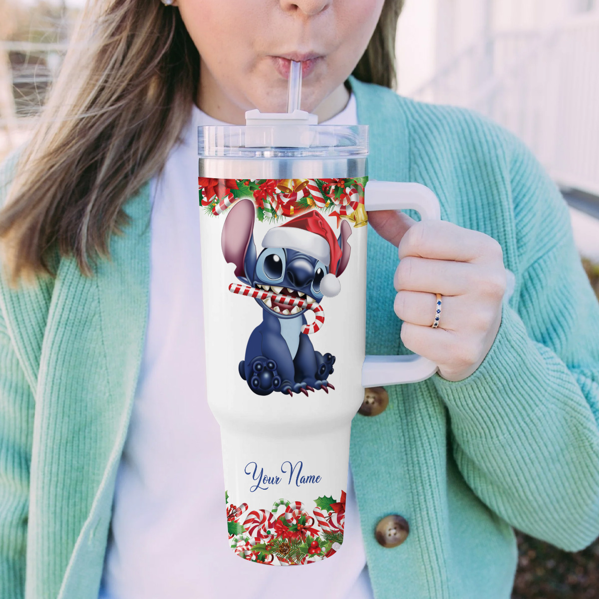 Stitch Cartoon Custom Stanley Cup 40 oz 30 oz Tumbler With Handle