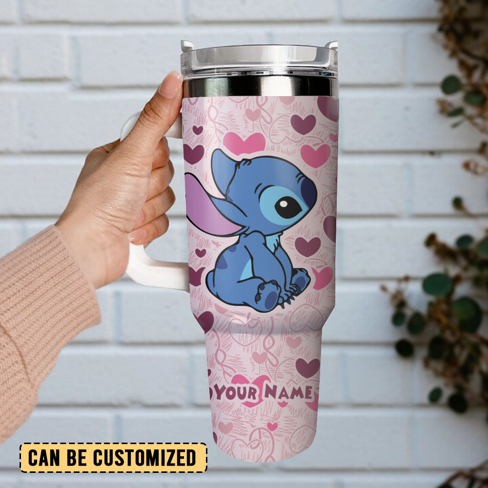 Stitch Cartoon Custom Stanley Cup 40 oz 30 oz Tumbler With Handle