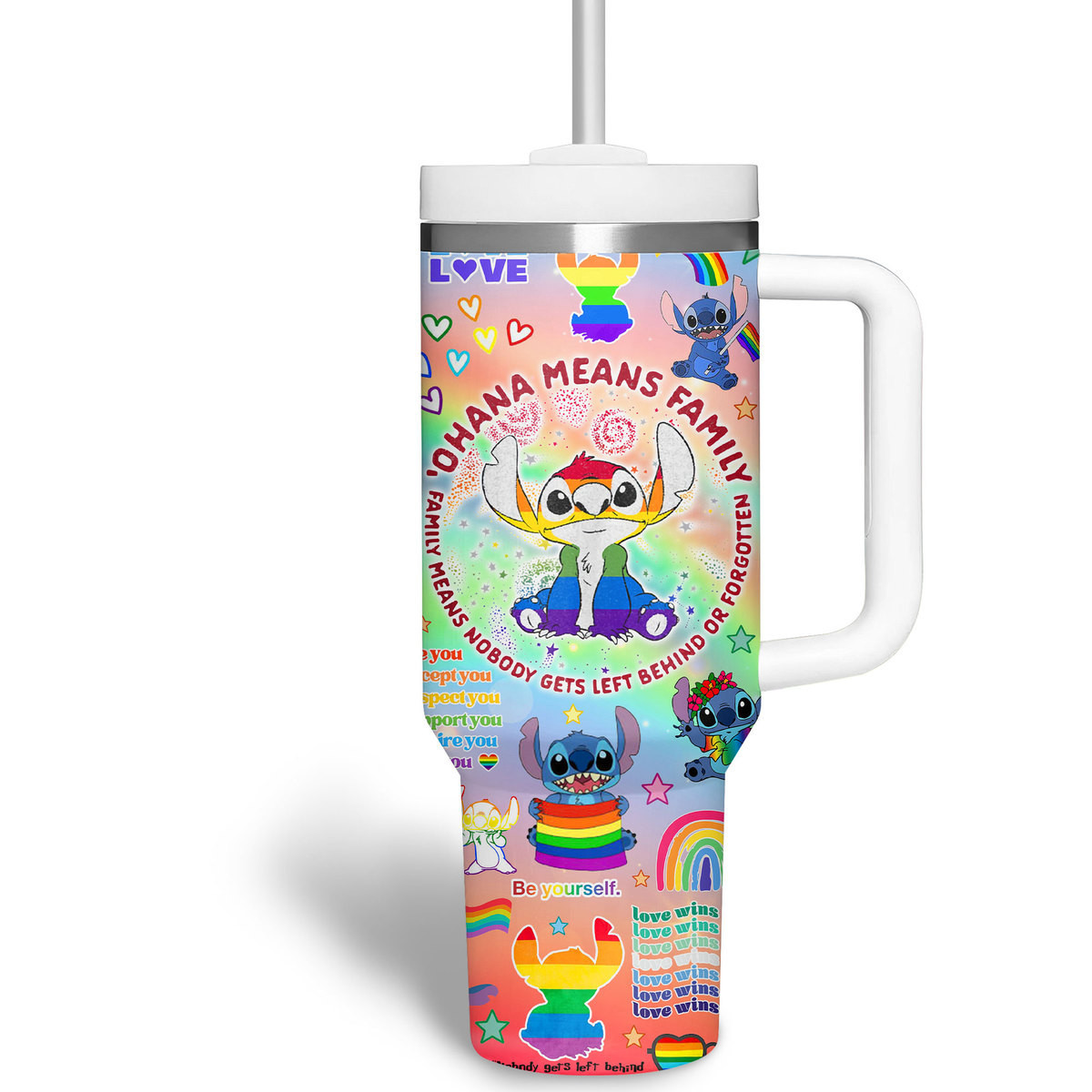 Stitch Cartoon Custom Stanley Cup 40 oz 30 oz Tumbler With Handle