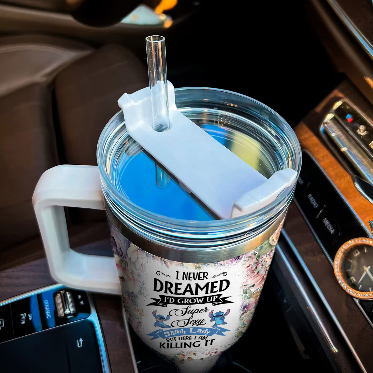 Stitch Cartoon Custom Stanley Cup 40 oz 30 oz Tumbler With Handle
