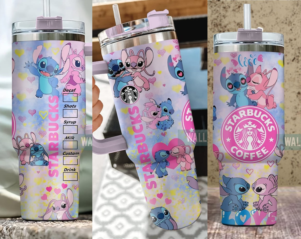 Stitch Cartoon Custom Stanley Cup 40 oz 30 oz Tumbler With Handle