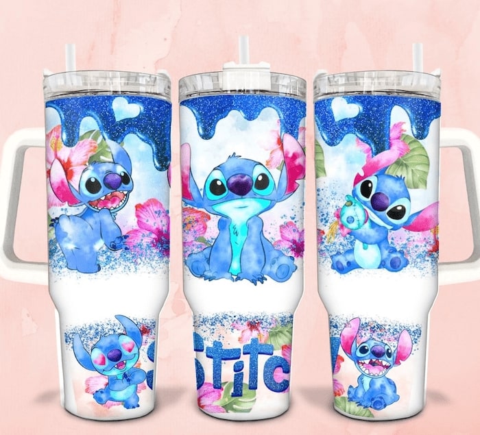 Stitch Cartoon Custom Stanley Cup 40 oz 30 oz Tumbler With Handle
