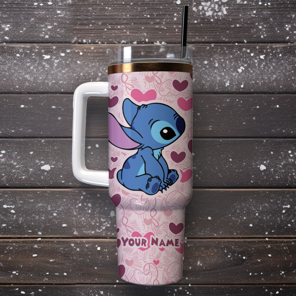 Stitch Cartoon Custom Stanley Cup 40 oz 30 oz Tumbler With Handle