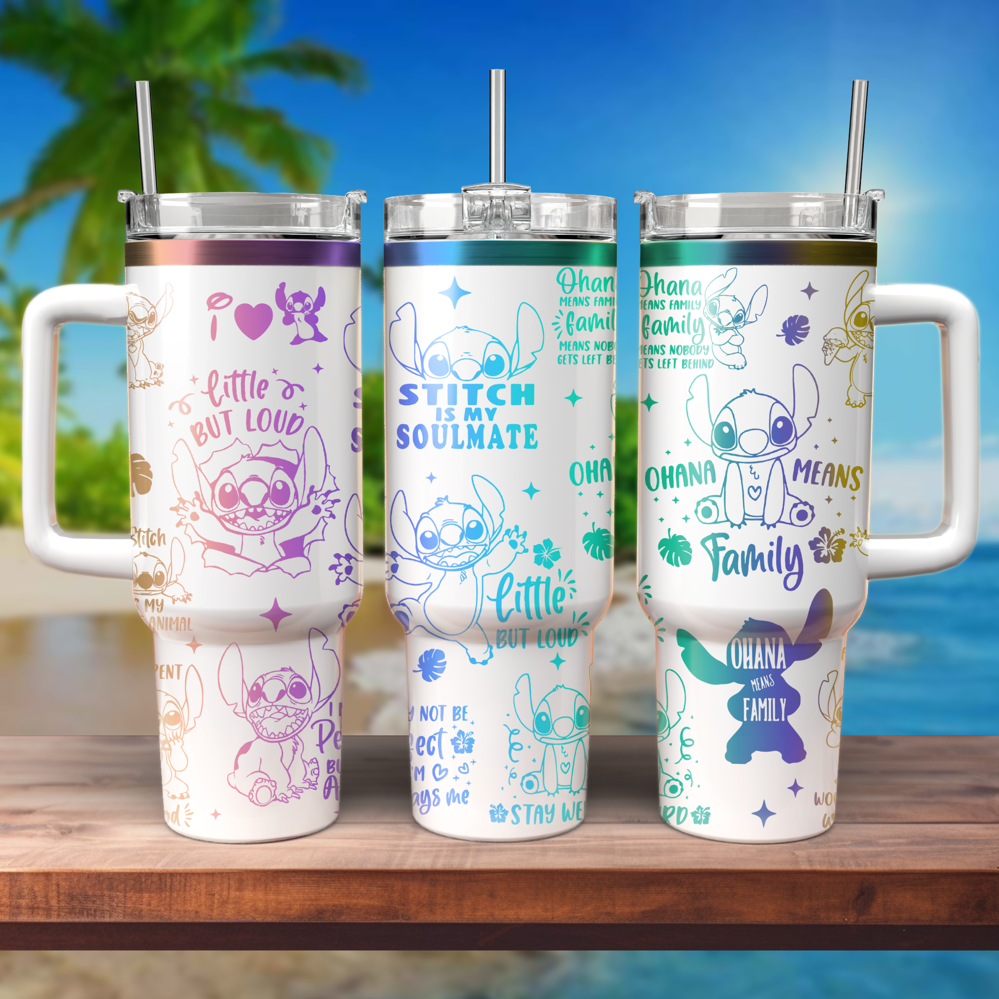 Stitch Cartoon Custom Stanley Cup 40 oz 30 oz Tumbler With Handle