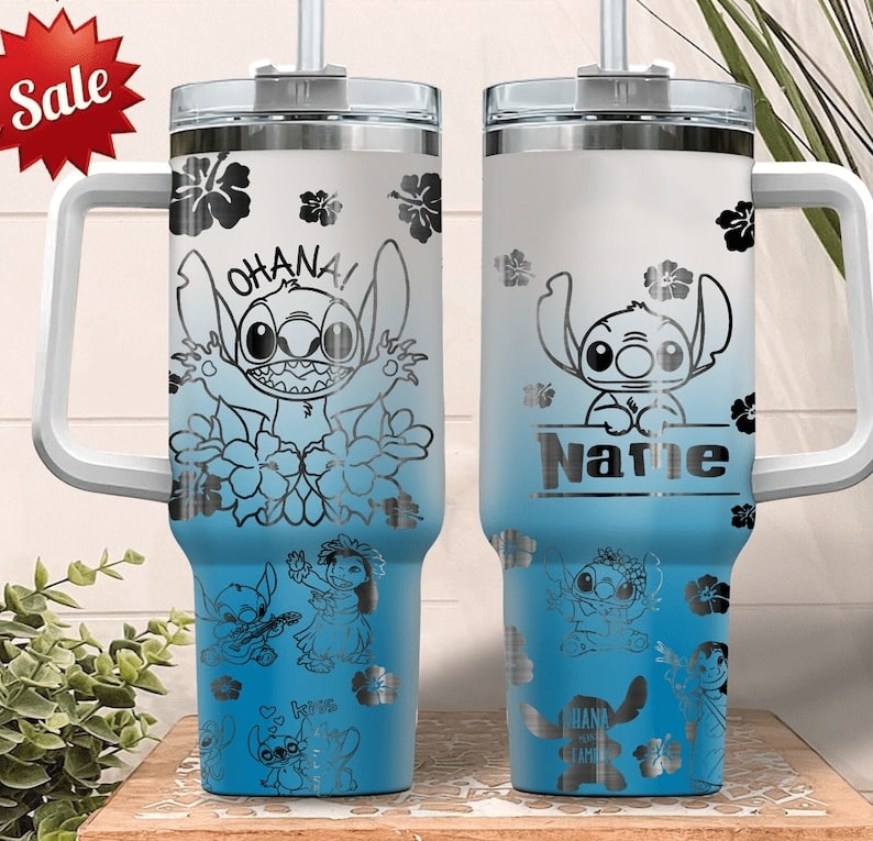 Stitch Cartoon Custom Stanley Cup 40 oz 30 oz Tumbler With Handle