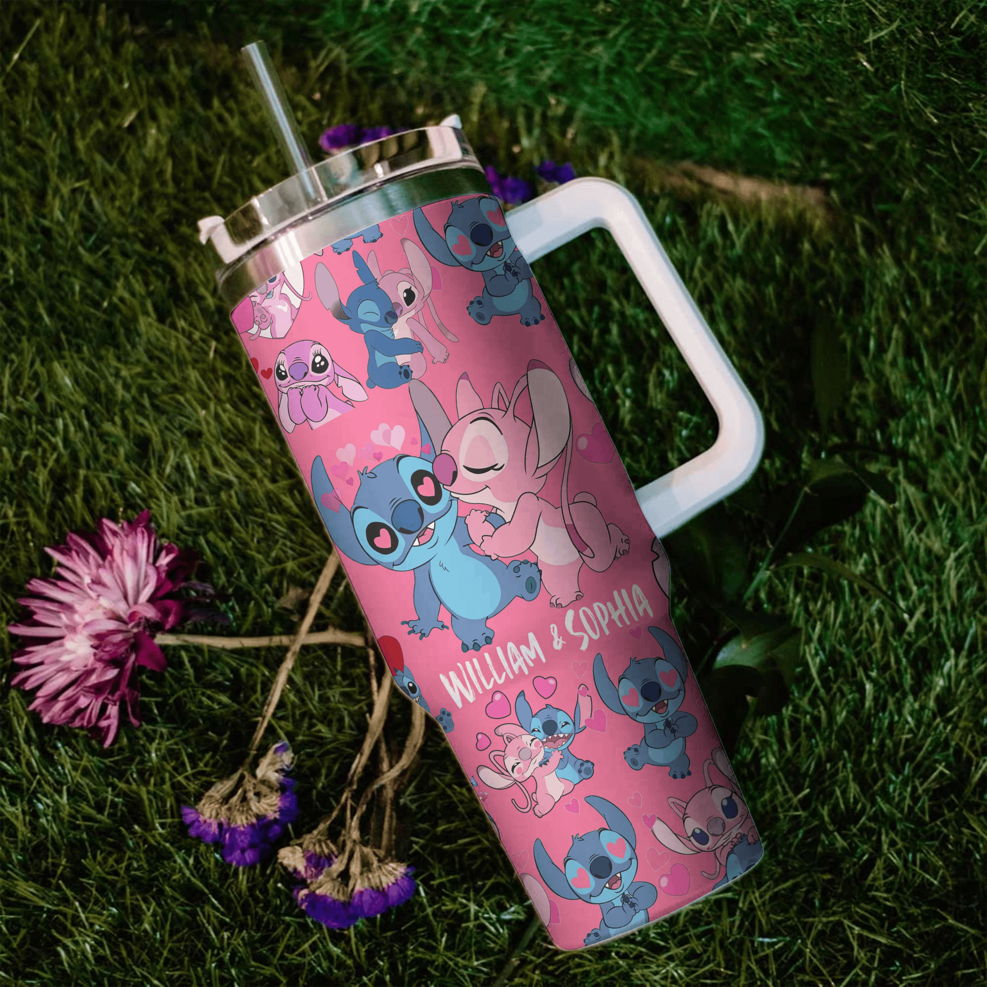 Stitch Cartoon Custom Stanley Cup 40 oz 30 oz Tumbler With Handle