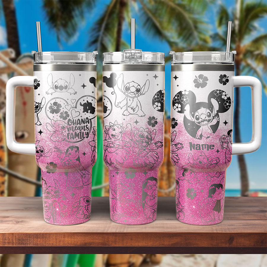 Stitch Cartoon Custom Stanley Cup 40 oz 30 oz Tumbler With Handle