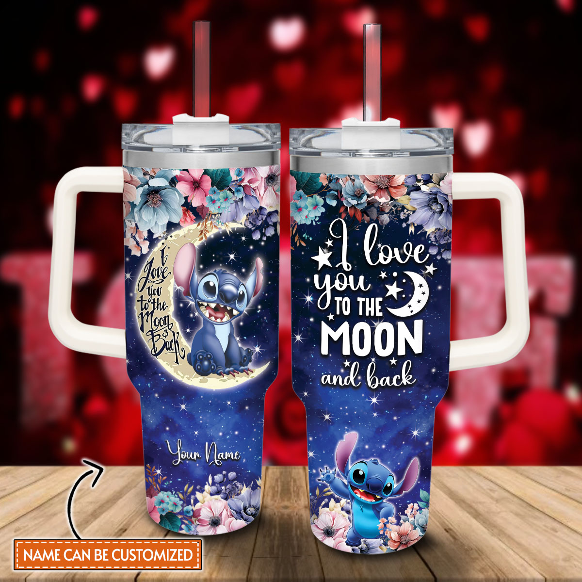 Stitch Cartoon Custom Stanley Cup 40 oz 30 oz Tumbler With Handle