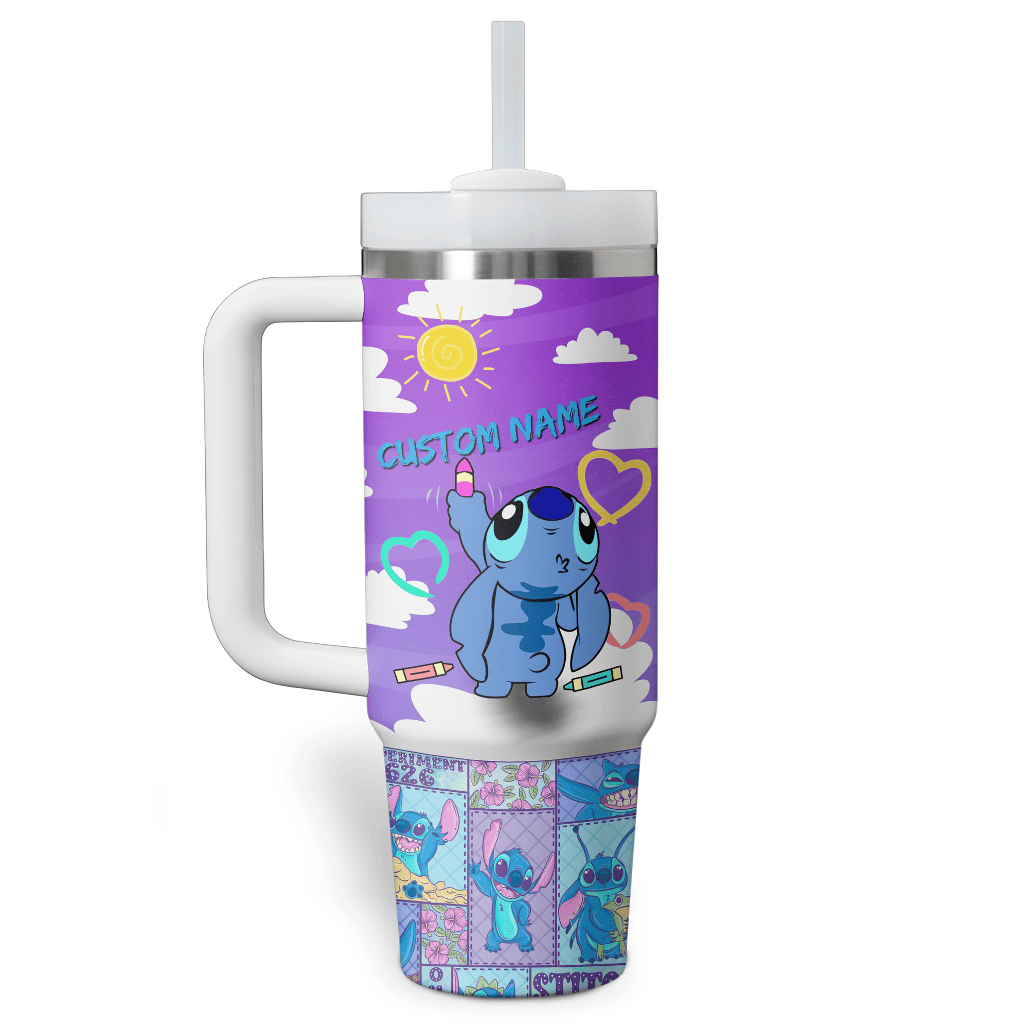 Stitch Cartoon Custom Stanley Cup 40 oz 30 oz Tumbler With Handle
