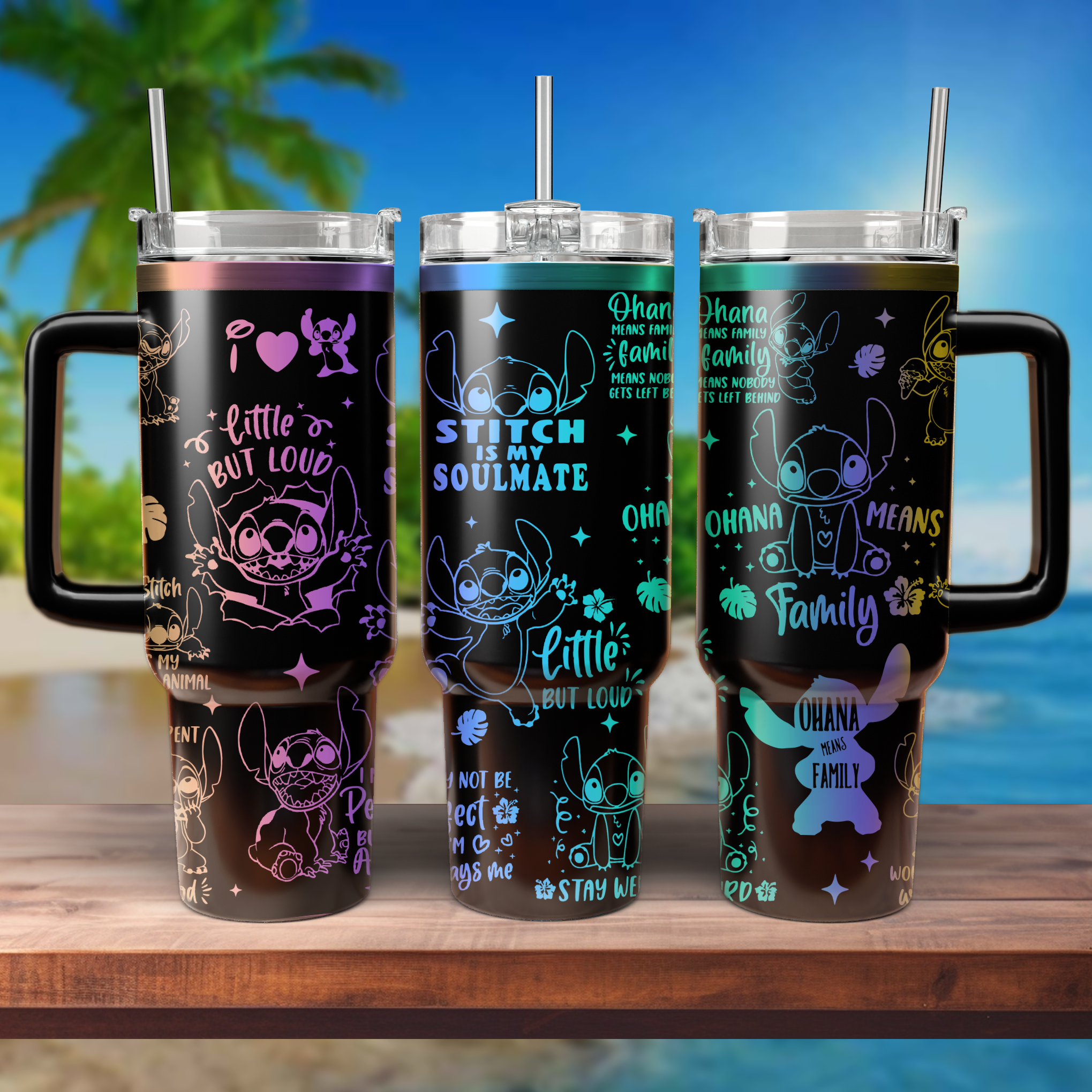 Stitch Cartoon Custom Stanley Cup 40 oz 30 oz Tumbler With Handle